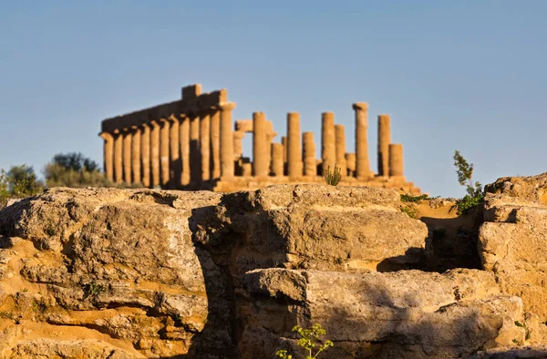 Itália Sicília Agrigento Vale Dos Templos Gregos Templo Juno 480 — Fotografia de Stock