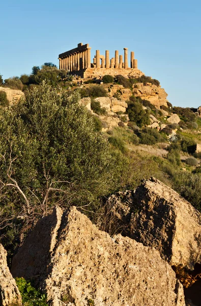 Італія Сицилія Агрігенто Долина Грецьких Храмів Храм Юно 480 420 — стокове фото
