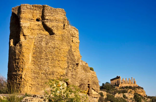 Itália Sicília Agrigento Vale Dos Templos Gregos Templo Juno 480 — Fotografia de Stock