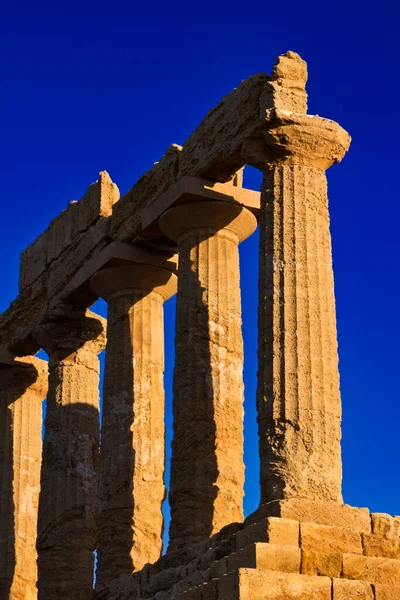 Itália Sicília Agrigento Vale Dos Templos Gregos Templo Juno 480 — Fotografia de Stock
