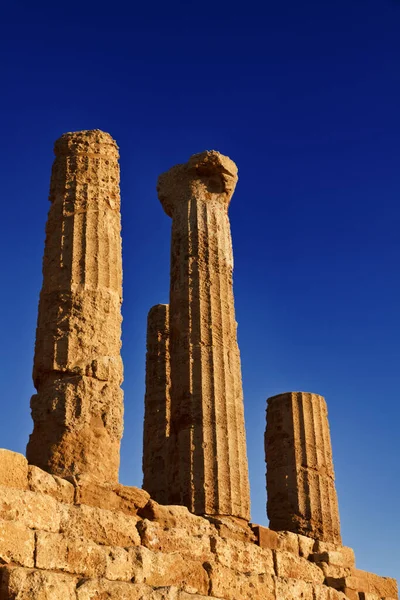 Itália Sicília Agrigento Vale Dos Templos Gregos Templo Juno 480 — Fotografia de Stock