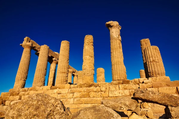 Itália Sicília Agrigento Vale Dos Templos Gregos Templo Juno 480 — Fotografia de Stock