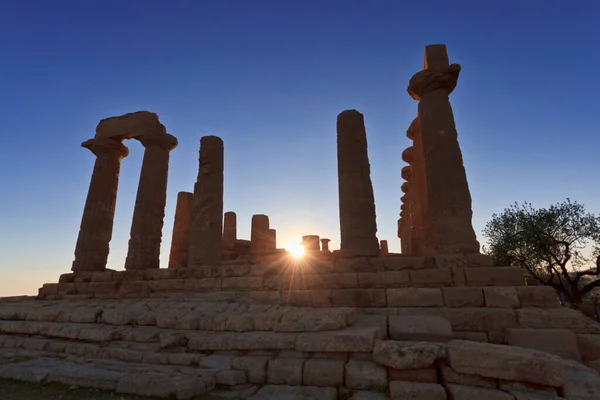 Olaszország Szicília Agrigento Görög Templomok Völgye Juno Templom 480 420 — Stock Fotó