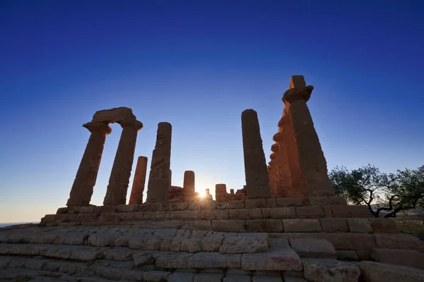 Olaszország Szicília Agrigento Görög Templomok Völgye Juno Templom 480 420 — Stock Fotó