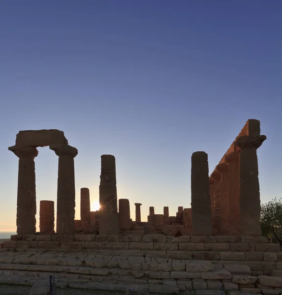 Olaszország Szicília Agrigento Görög Templomok Völgye Juno Templom 480 420 — Stock Fotó