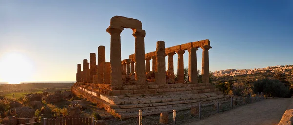 Italien Sizilien Agrigent Griechisches Tempeltal Rundblick Auf Den Juno Tempel — Stockfoto
