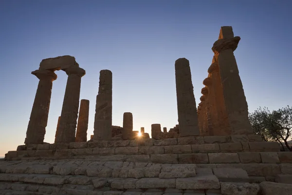 Olaszország Szicília Agrigento Görög Templomok Völgye Juno Templom 480 420 — Stock Fotó