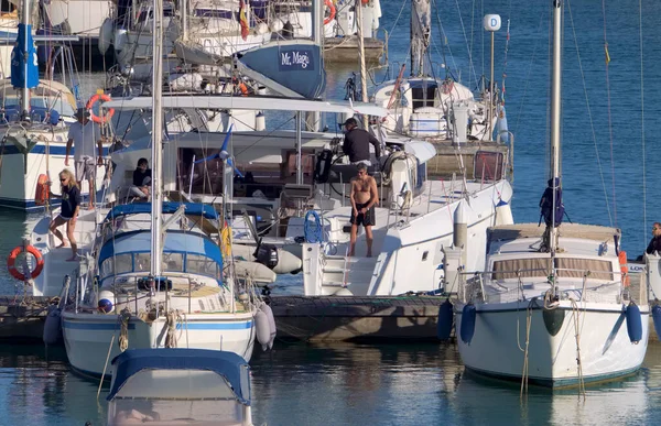 Talya Sicilya Akdeniz Marina Ragusa Ragusa Ili Mayıs 2021 Limandaki — Stok fotoğraf