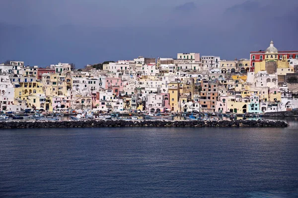 Italia Campania Isla Procica Vista Puerto —  Fotos de Stock