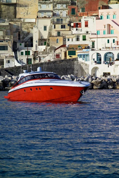 Itália Campania Ilha Procica Vista Aérea Iate Luxo Baía Ilha — Fotografia de Stock