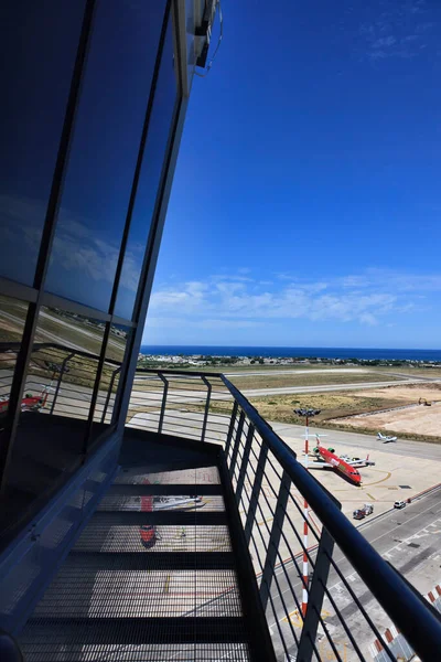 Italy Bari International Airport Seen Flight Control Tower — Stock Photo, Image