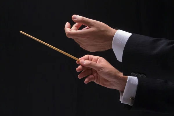 The hands of a music conductor