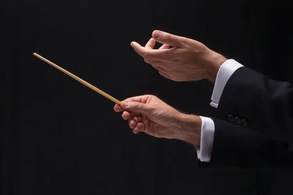 The hands of a music conductor