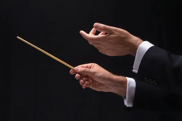 The hands of a music conductor