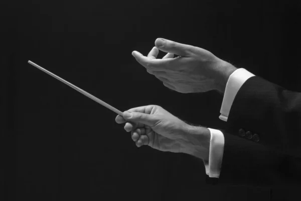 Mãos Maestro Música — Fotografia de Stock