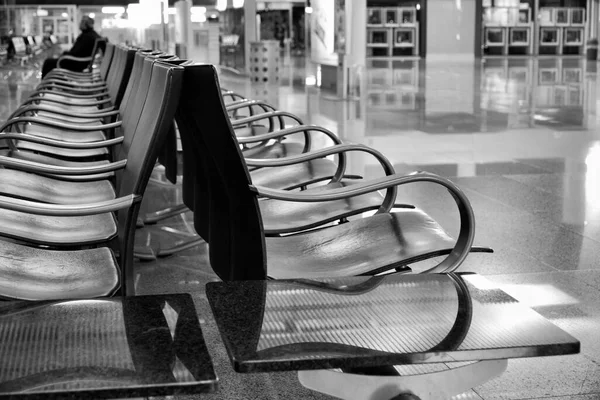 Italy Sicily Catania Fontana Rossa Airport Departures Waiting Room Night — Stock Photo, Image