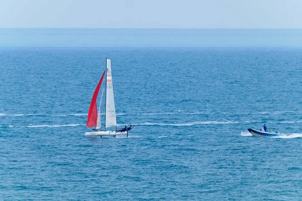 Italien Sizilien Mittelmeer Marina Ragusa Provinz Ragusa Mai 2021 Segelbootrennen — Stockfoto