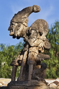 İtalya, Sicilya, Bagheria (Palermo), Villa Palagonia (1715 AC), canavar heykeli