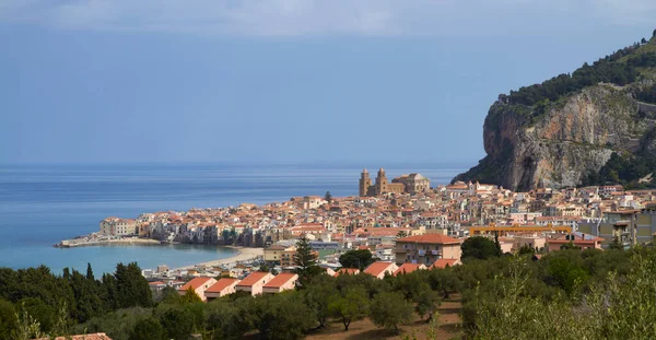 Italy Sicily Cefalu Panoramic View Town — Stock Photo, Image
