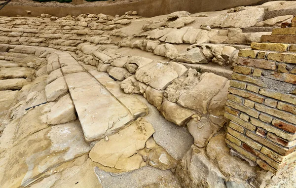 Italia Sicilia Eraclea Minoa Agrigento Area Archeologica Ruderi Dell Anfiteatro — Foto Stock