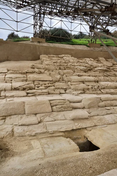 Itália Sicília Eraclea Minoa Província Agrigento Área Arqueológica Ruínas Anfiteatro — Fotografia de Stock