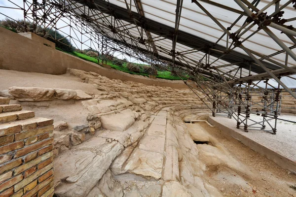 Włochy Sycylia Eraclea Minoa Prowincja Agrigento Obszar Archeologiczny Ruiny Anfiteatru — Zdjęcie stockowe