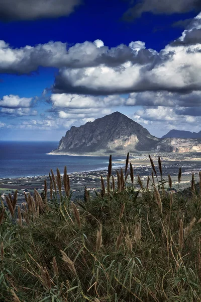 Italia Sicilia Veduta Del Monte Cofano Della Costa Tirrenica Erice — Foto Stock