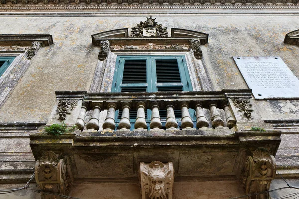 Italy Sicily Erice Trapani Baroque Ornaments Balcony Old House — Stock Photo, Image