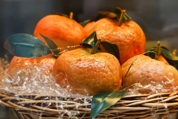 Italia Sicilia Marzapana Siciliana Postres Forma Mandarinas — Foto de Stock