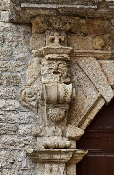 Italy Sicily Erice Trapani Baroque Ornaments Wall Old Stone House — Stock Photo, Image