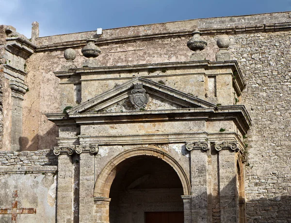 Italy Sicily Erice Trapani Cathedral Facade — Stock Photo, Image