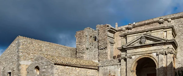 Ιταλία Σικελία Erice Τράπανι Πρόσοψη Καθεδρικού Ναού — Φωτογραφία Αρχείου