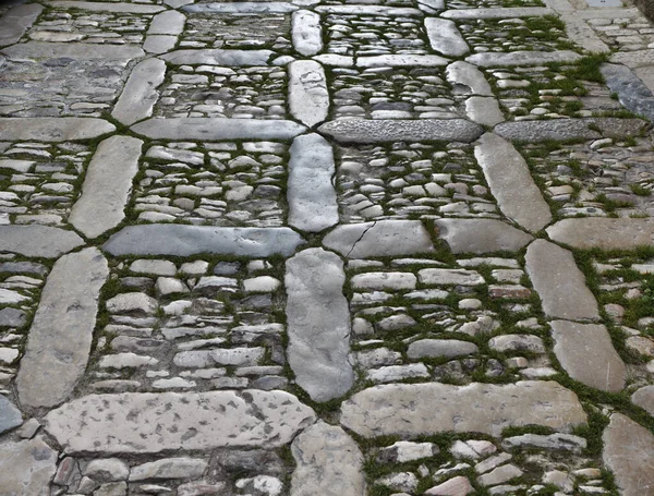 Itália Sicília Erice Trapani Rua Pavimentada Pedra — Fotografia de Stock