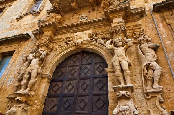 Italy Sicily Mazara Del Vallo Trapani Province Baroque Statues Entrance — Stock Photo, Image