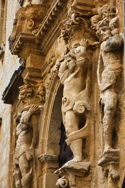 Italia Sicilia Mazara Del Vallo Trapani Provincia Estatuas Barrocas Entrada — Foto de Stock