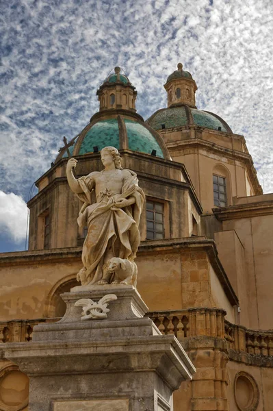 Italy Sicily Mazara Del Vallo Trapani Province Statue Republic Square — Stock Photo, Image