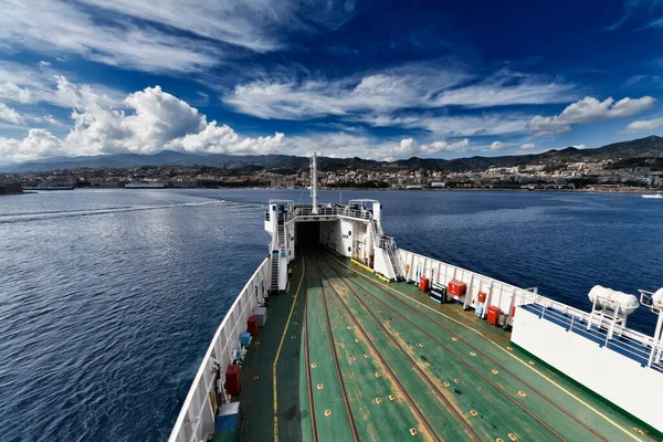 Italien Sizilien Sizilienkanal Blick Auf Die Sizilianische Küste Und Messina — Stockfoto