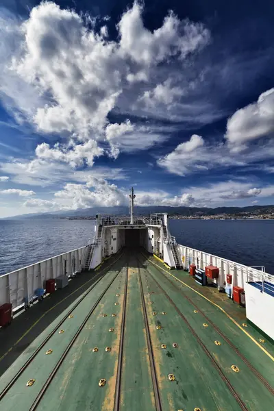 Italien Sicilien Sicilien Kanal Udsigt Den Sicilianske Kyst Messina Fra - Stock-foto