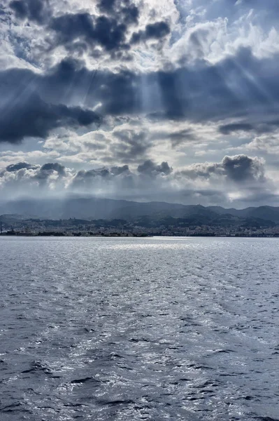 Italy Sicily Sicily Channel View Messina Sicilian Coastline Sicily Channel — Stock Photo, Image