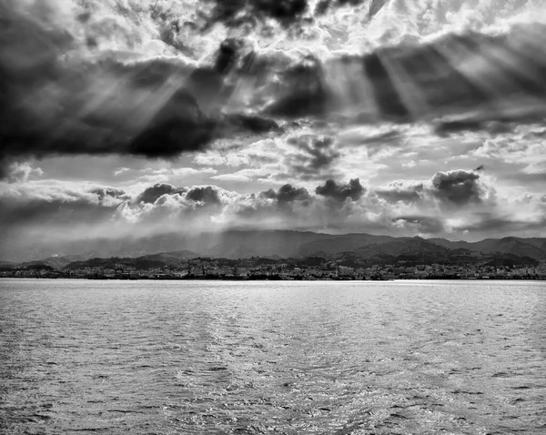 Italien Sizilien Kanal Von Sizilien Blick Auf Messina Und Die — Stockfoto