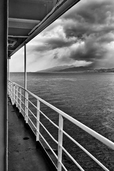 Itália Sicília Sicília Canal Vista Messina Costa Siciliana Partir Canal — Fotografia de Stock