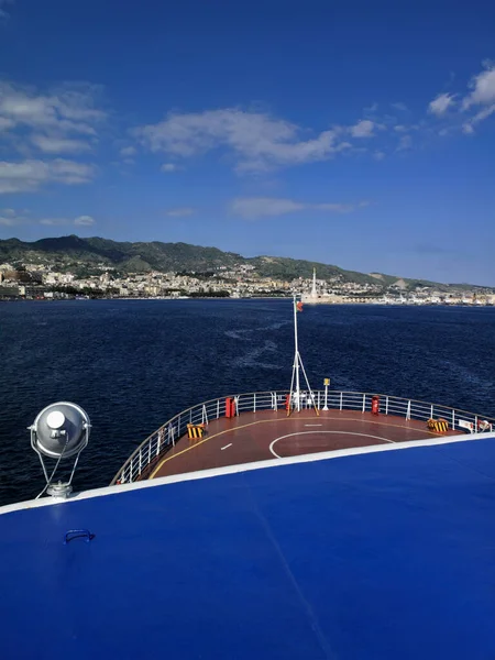 Italy Sicily Messina View City Port Ferryboat Connects Sicily Italy — Stock Photo, Image