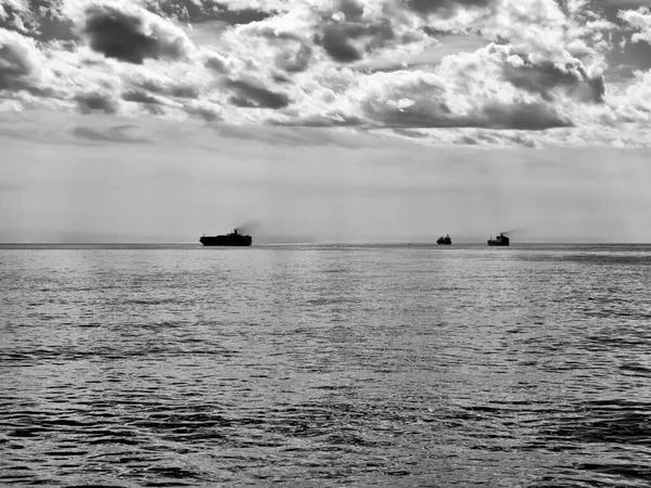 Italy Sicily Messina Cargo Ships Sicily Channel — Stock Photo, Image