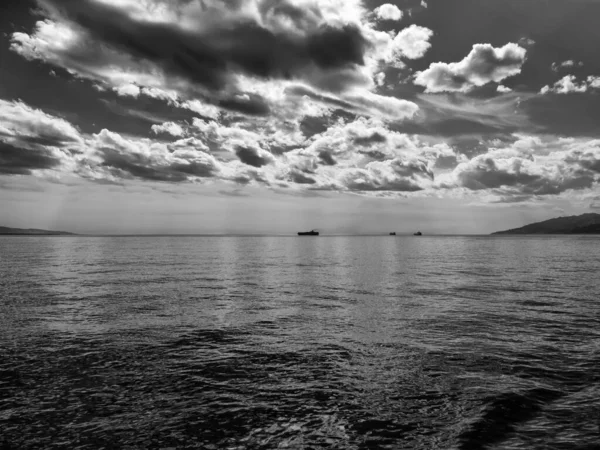 Italy Sicily Messina Cargo Ships Sicily Channel — Stock Photo, Image