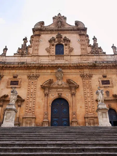 Italy Sicily Modica Ragusa Province Peter Cathedral Baroque Facade — Stock Photo, Image