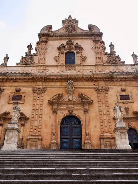 Italia Sicilia Modica Ragusa Cattedrale San Pietro Facciata Barocca — Foto Stock