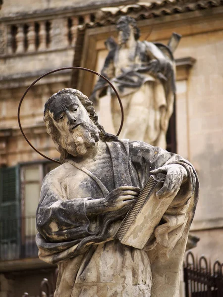 Italy Sicily Modica Ragusa Province Peter Cathedral Baroque Statues — Stock Photo, Image