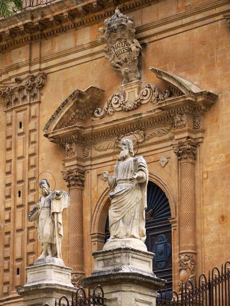 Италия Сицилия Модика Провинция Рагуза Собор Святого Петра Фасад Стиле — стоковое фото