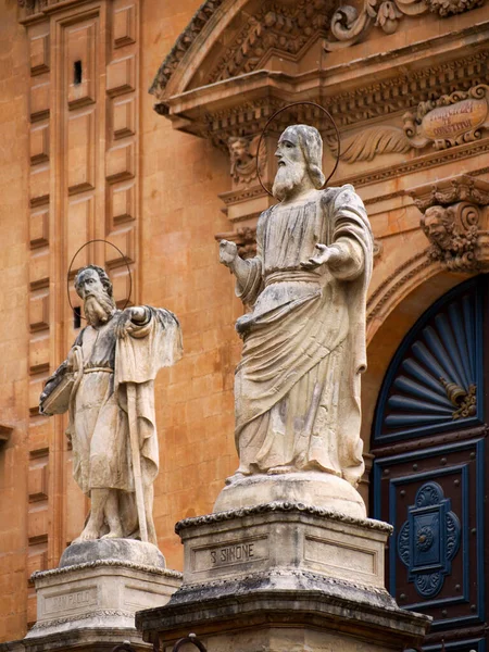 Italien Sizilien Modica Provinz Ragusa Petersdom Barockfassade Und Statuen — Stockfoto