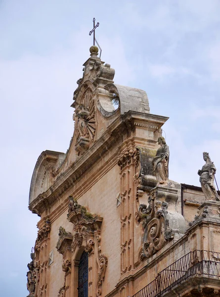 Włochy Sycylia Modica Prowincja Ragusa Katedra Piotra Fasada Barokowa — Zdjęcie stockowe